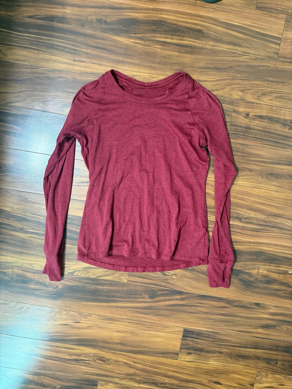 Fleo Long Sleeve Crewneck Top - Burgundy Wine